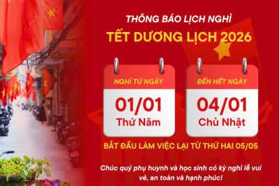 Lịch nghỉ Tết dương lịch năm 2026